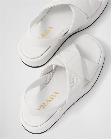 prada quilted nappa leather sandals.